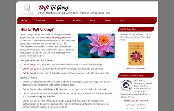 Vorschau von www.duftqigong.net, Authentisches Duft Qi Gong nach Meister Zhang Xiao Ping