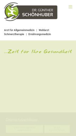Vorschau der mobilen Webseite www.dr-schoenhuber.at, Schönhuber, Dr. med. univ. Günther