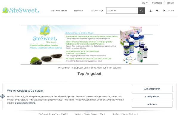 Vorschau von www.stevia-de.com, Steviana GmbH und Co. KG