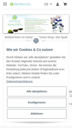 Vorschau der mobilen Webseite www.stevia-de.com, Steviana GmbH und Co. KG