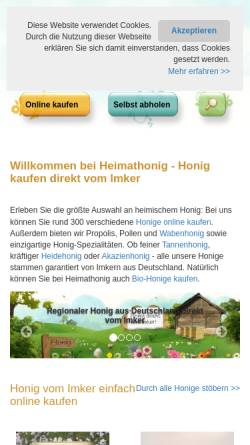 Vorschau der mobilen Webseite www.heimathonig.de, Heimathonig GmbH