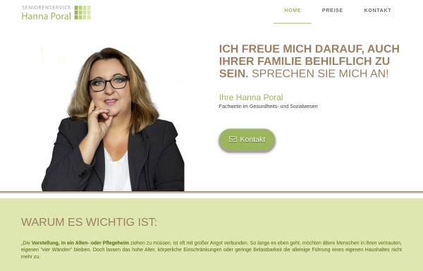 Vorschau von www.seniorenservice-hp.de, Seniorenservice Hanna Poral