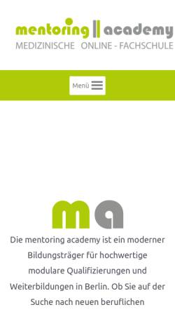 Vorschau der mobilen Webseite mentoring-academy.de, Mentoring Academy