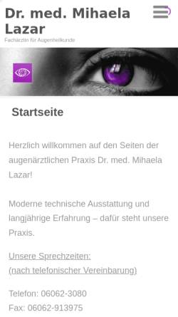 Vorschau der mobilen Webseite augenarzt-erbach.de, Lazar, Dr. med. Mihaela