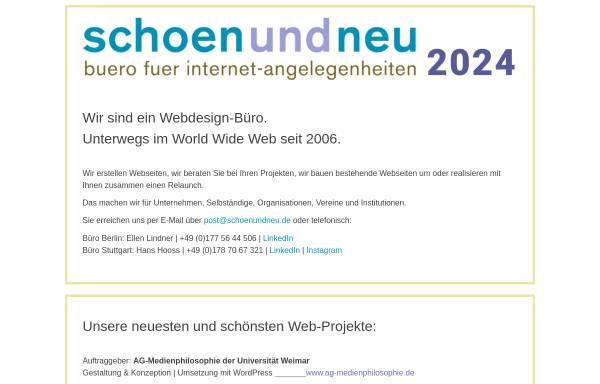 Vorschau von schoenundneu.de, Schoenundneu buero fuer internet-angelegenheiten GbR