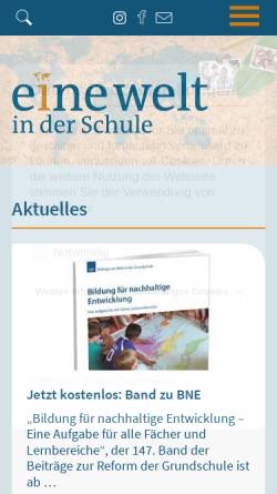 Vorschau der mobilen Webseite www.weltinderschule.uni-bremen.de, Projekt 