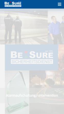 Vorschau der mobilen Webseite www.be-sure.de, BeSure Security Services