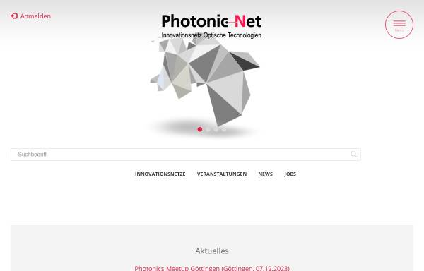 Vorschau von www.photonicnet.de, Photonicnet, Kompetenznetz Optische Technologien - PhotonicNet GmbH