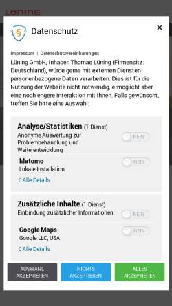 Vorschau der mobilen Webseite www.laluening.de, Lüning GmbH