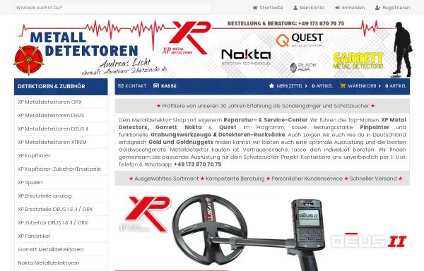 Vorschau von www.detektoreninfo.de, Metalldetektoren Infoboard