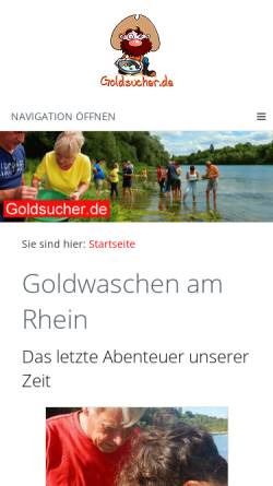 Vorschau der mobilen Webseite www.goldsucher.de, Goldsucher.de