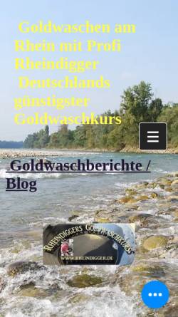 Vorschau der mobilen Webseite www.goldwaschen-am-rhein.de, Goldwaschen am Rhein, Rainer Stärk