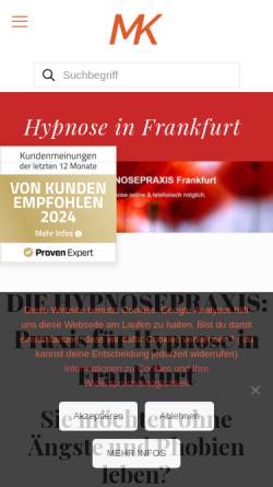 Vorschau der mobilen Webseite www.hypnosewelt-frankfurt.de, DIE HYPNOSEPRAXIS