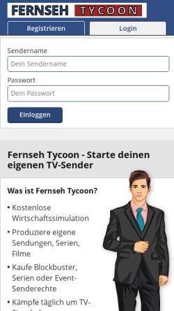 Vorschau der mobilen Webseite www.fernsehtycoon.de, Fernseh Tycoon