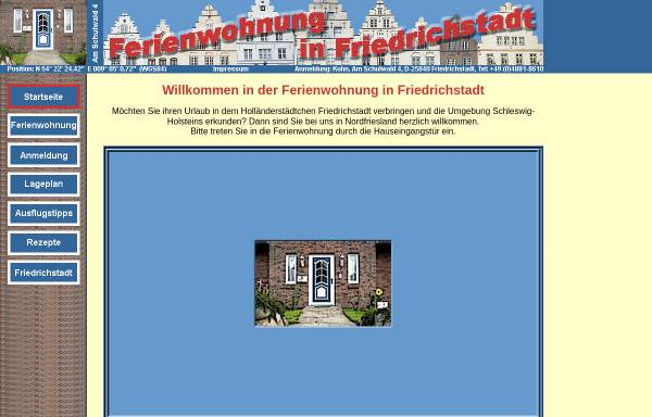 Vorschau von www.sievers-friedrichstadt.de, Ferienwohnung Sievers