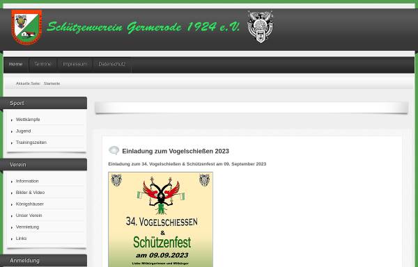 Vorschau von www.sv-germerode.de, Schützenverein Germerode 1924 e. V.