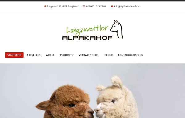 Vorschau von www.alpakawollenalle.at, Langzwettler Alpakahof