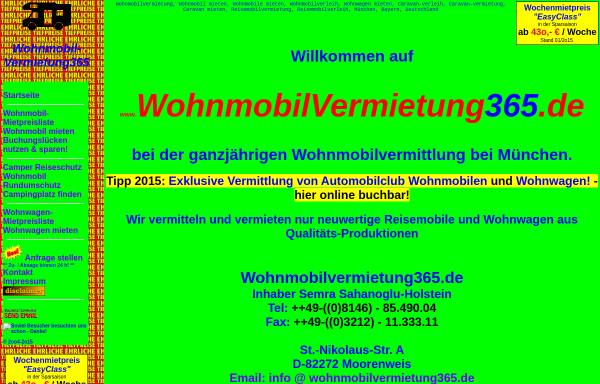 Vorschau von www.wohnmobilvermietung365.de, Wohnmobile Platzer