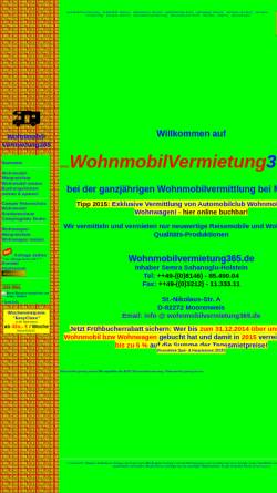 Vorschau der mobilen Webseite www.wohnmobilvermietung365.de, Wohnmobile Platzer