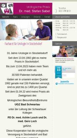 Vorschau der mobilen Webseite www.urologe-sabel.de, Praxis Dr.med. Stefan Sabel