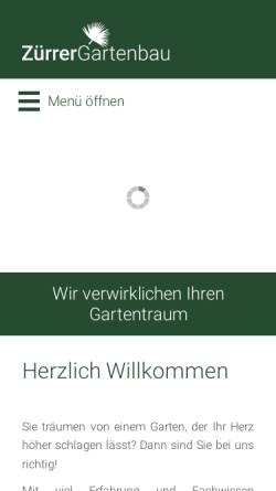 Vorschau der mobilen Webseite www.zuerrer-gartenbau.ch, Zürrer Gartenbau GmbH