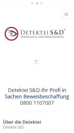 Vorschau der mobilen Webseite www.detektei-sd.de, Detektei S&D
