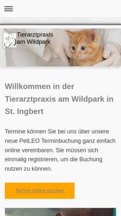 Vorschau der mobilen Webseite www.tierarztpraxis-am-wildpark.de, Tierarztpraxis am Wildpark