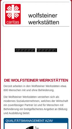 Vorschau der mobilen Webseite wolfsteiner-werkstaetten.de, Wolfsteiner Werkstätten Freyung