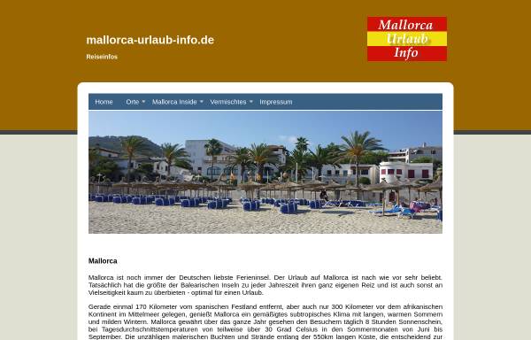 Vorschau von www.mallorca-urlaub-info.de, Mallorca - Urlaub - Info