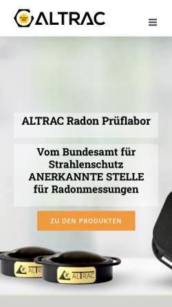 Vorschau der mobilen Webseite www.altrac.de, Altrac - Dr. rer. nat. Andreas Guhr