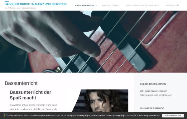Vorschau von www.bassunterricht-mainz.de, E-Bass-Unterricht
