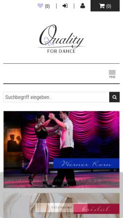 Vorschau der mobilen Webseite www.quality-for-dance.de, Quality for dance, Anna Tiz-Arnt