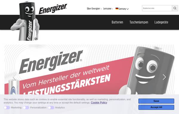 Vorschau von www.energizer.eu, Energis Communications Ltd.