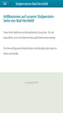 Vorschau der mobilen Webseite stolpersteine.hersfeld.hassia-judaica.de, Stolpersteine für Bad Hersfeld