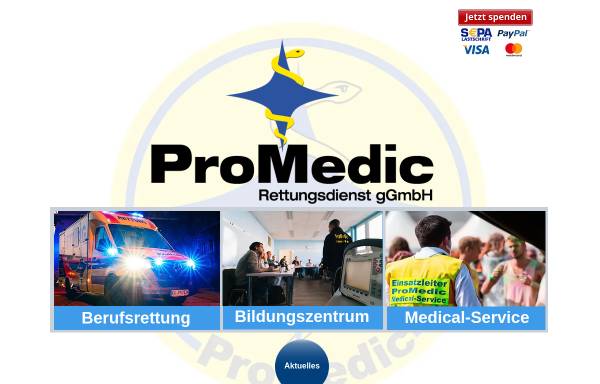 Vorschau von www.promedic.de, ProMedic Rettungsdienst gGmbH
