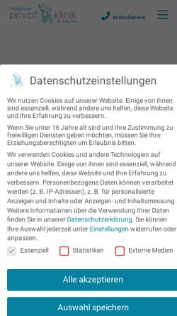 Vorschau der mobilen Webseite duesseldorfer-privatklinik.de, Privatklinik Dr. Etscheit