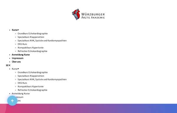 Vorschau von www.wuerzburger-aerzte-akademie.de, Würzburger Ärzte Akademie GbR - Echokardiographie Kurse