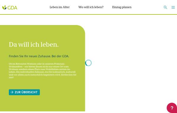 Vorschau von www.gda.de, Gesellschaft für Dienste im Alter mbH (GDA)