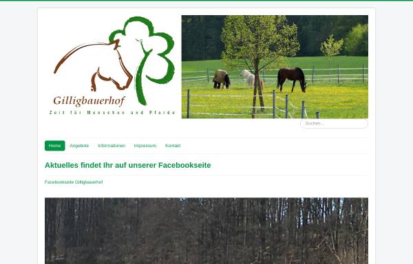 Vorschau von www.gilligbauer.de, Gilligbauerhof - Zeit für Menschen und Pferde