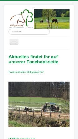 Vorschau der mobilen Webseite www.gilligbauer.de, Gilligbauerhof - Zeit für Menschen und Pferde