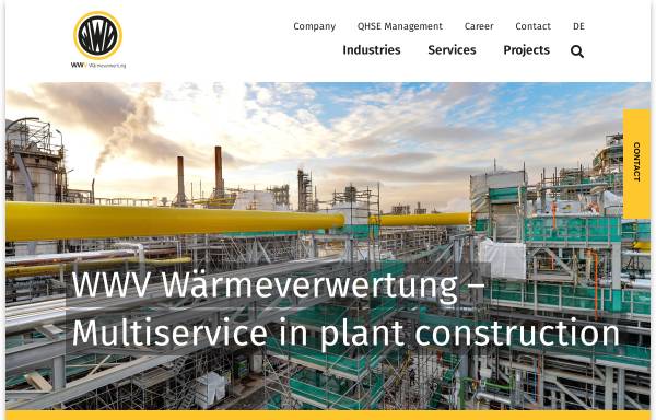 Vorschau von www.wwv.de, WWV Wärmeverwertung und Elektrische Begleitheizung GmbH & Co KG