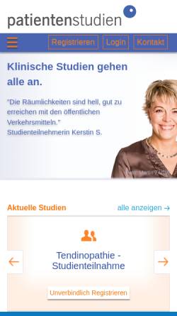 Vorschau der mobilen Webseite www.patientenstudien.de, Patientenstudien
