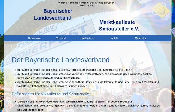 Vorschau von blvonline.de, Bayerischer Landesverband der Marktkaufleute und der Schausteller e.V.