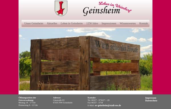 Vorschau von www.geinsheim-pfalz.de, Geinsheim in der Pfalz