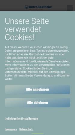 Vorschau der mobilen Webseite www.barer-apotheke.de, Barer-Apotheke