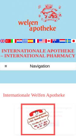 Vorschau der mobilen Webseite www.internationale-apotheke.eu, Internationale Apotheke / Welfen-Apotheke im Ostbahnhof