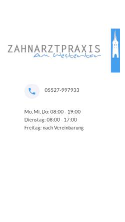 Vorschau der mobilen Webseite praxis-am-westertor.de, Zahnarzt Michael Nix