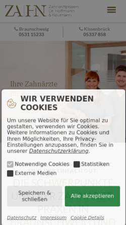 Vorschau der mobilen Webseite za-h-n.de, Hoffmann, Dr. med. dent. Bernd-Christian
