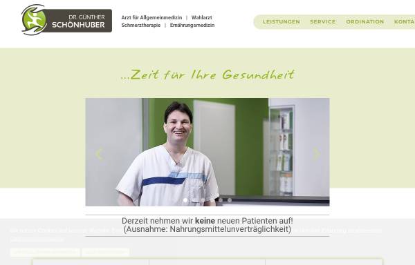 Vorschau von www.dr-schoenhuber.at, Schönhuber, Dr. med. univ. Günther