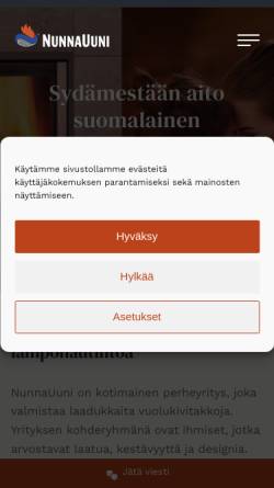 Vorschau der mobilen Webseite www.nunnauuni.fi, NunnaUuni Oy